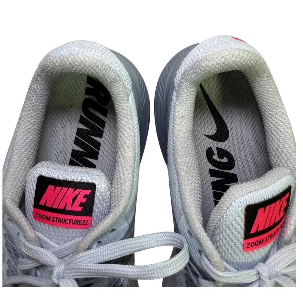 Nike Air Zoom Structure 22 Running Shoes Womens 9.5 Grey Pink AA1640-402